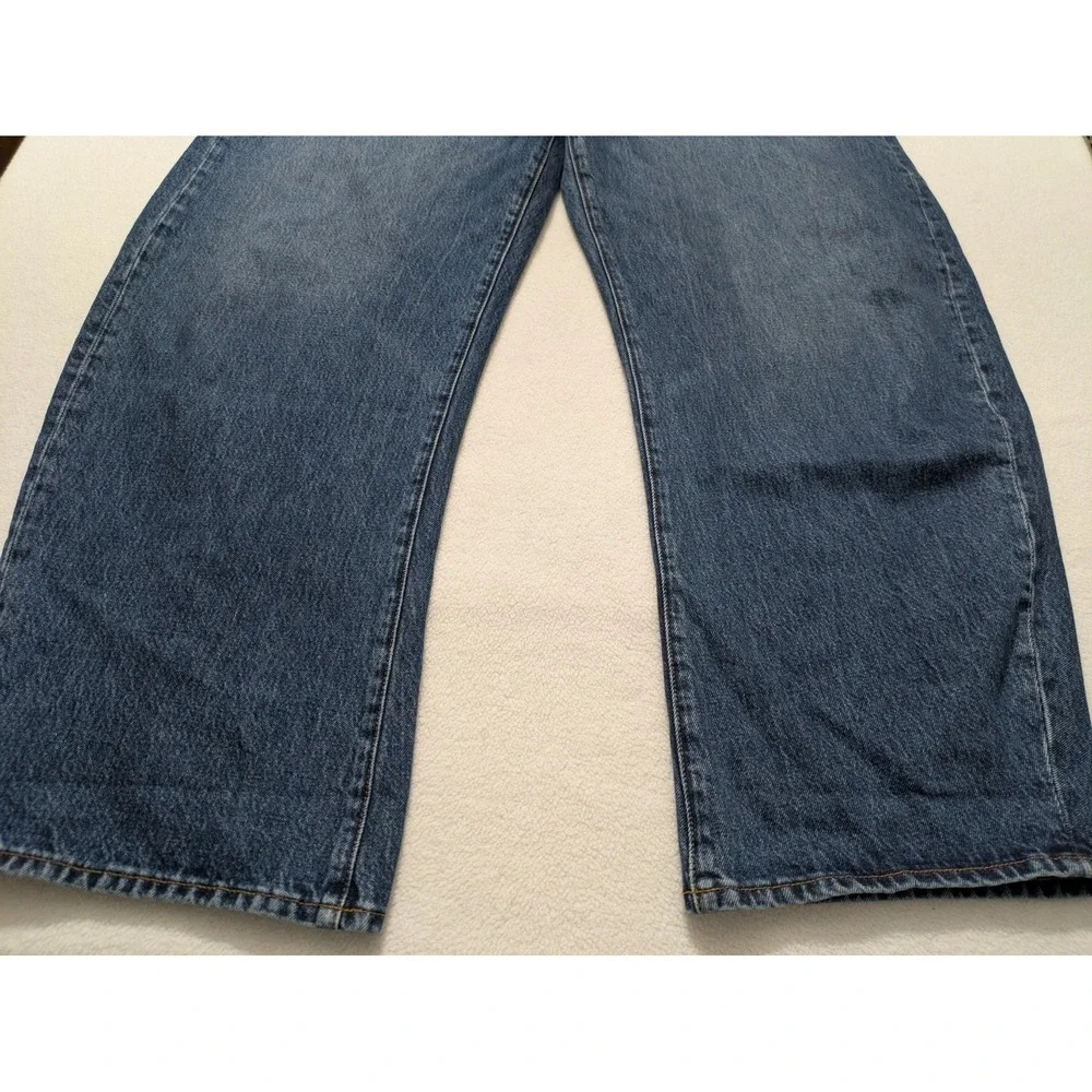 FRAME The Bubble Barrel Leg High Waist Curved Leg Jeans Blue Denim 31 - Picture 6 of 12